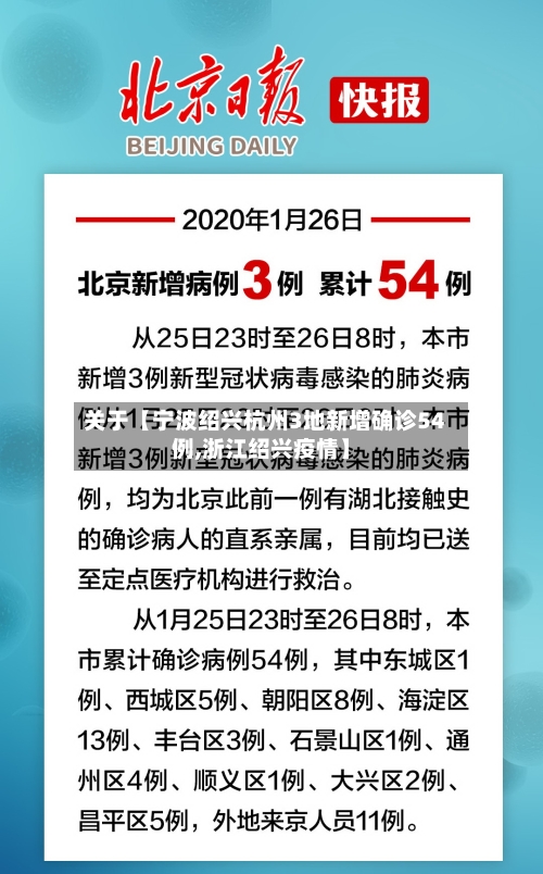 关于【宁波绍兴杭州3地新增确诊54例,浙江绍兴疫情】