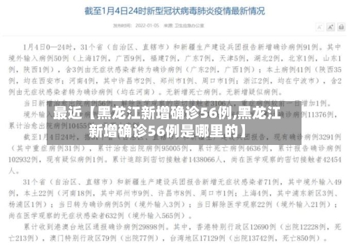 最近【黑龙江新增确诊56例,黑龙江新增确诊56例是哪里的】-第2张图片