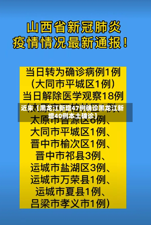 近来【黑龙江新增47例确诊黑龙江新增40例本土确诊】-第3张图片