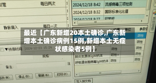 最近【广东新增20本土确诊,广东新增本土确诊病例15例,新增本土无症状感染者5例】