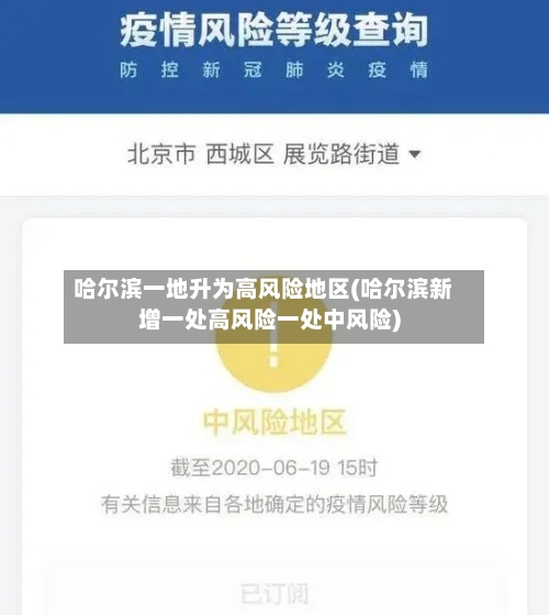 哈尔滨一地升为高风险地区(哈尔滨新增一处高风险一处中风险)