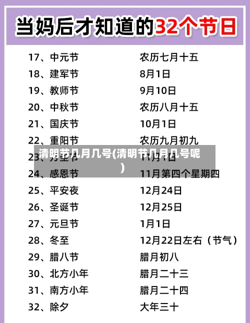 清明节几月几号(清明节几月几号呢)