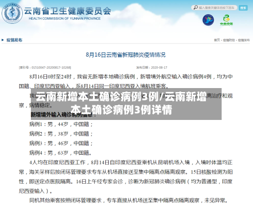 云南新增本土确诊病例3例/云南新增本土确诊病例3例详情-第2张图片