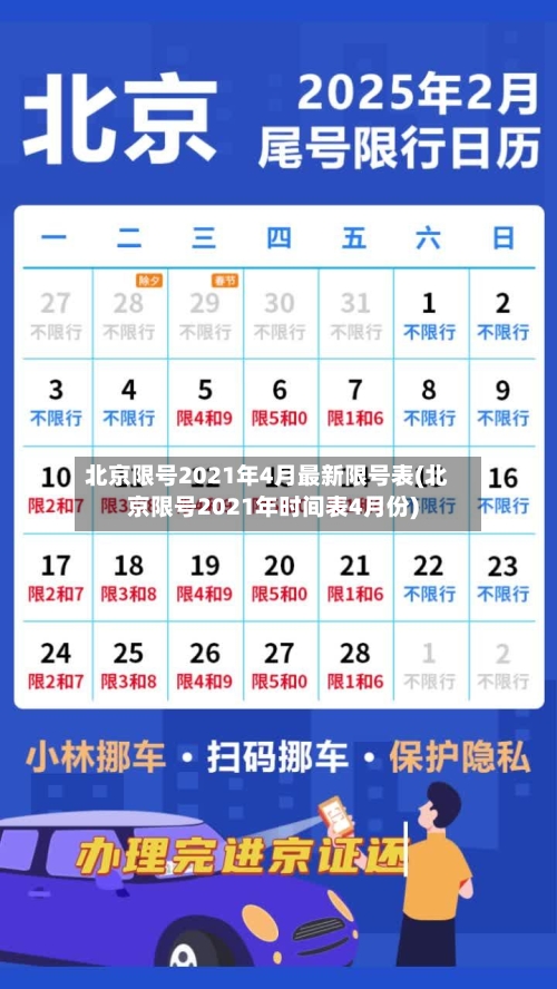 北京限号2021年4月最新限号表(北京限号2021年时间表4月份)