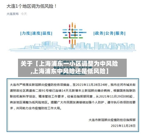 关于【上海浦东一小区调整为中风险,上海浦东中风险还是低风险】