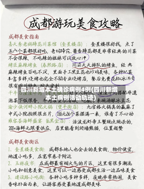 四川新增本土确诊病例4例(四川新增本土病例活动轨迹)