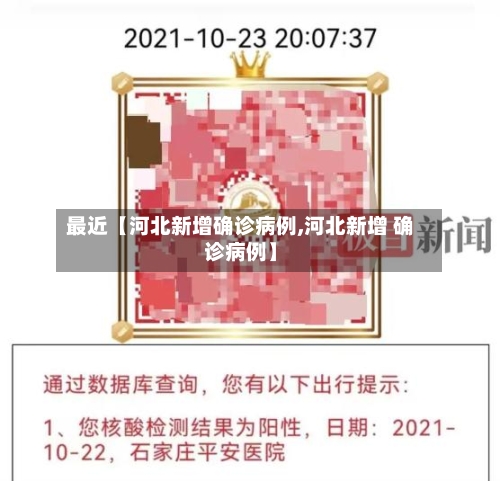 最近【河北新增确诊病例,河北新增 确诊病例】-第2张图片