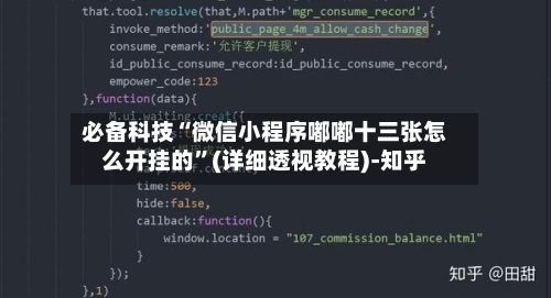 必备科技“微信小程序嘟嘟十三张怎么开挂的”(详细透视教程)-知乎