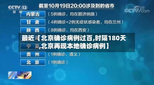 最近【北京确诊病例过百,时隔180天,北京再现本地确诊病例】