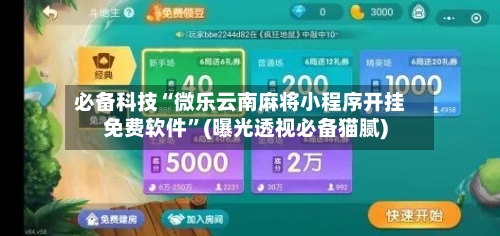 必备科技“微乐云南麻将小程序开挂免费软件”(曝光透视必备猫腻)